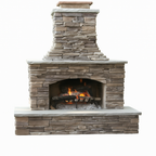 Stonewright Manor Grand Outdoor Fireplace